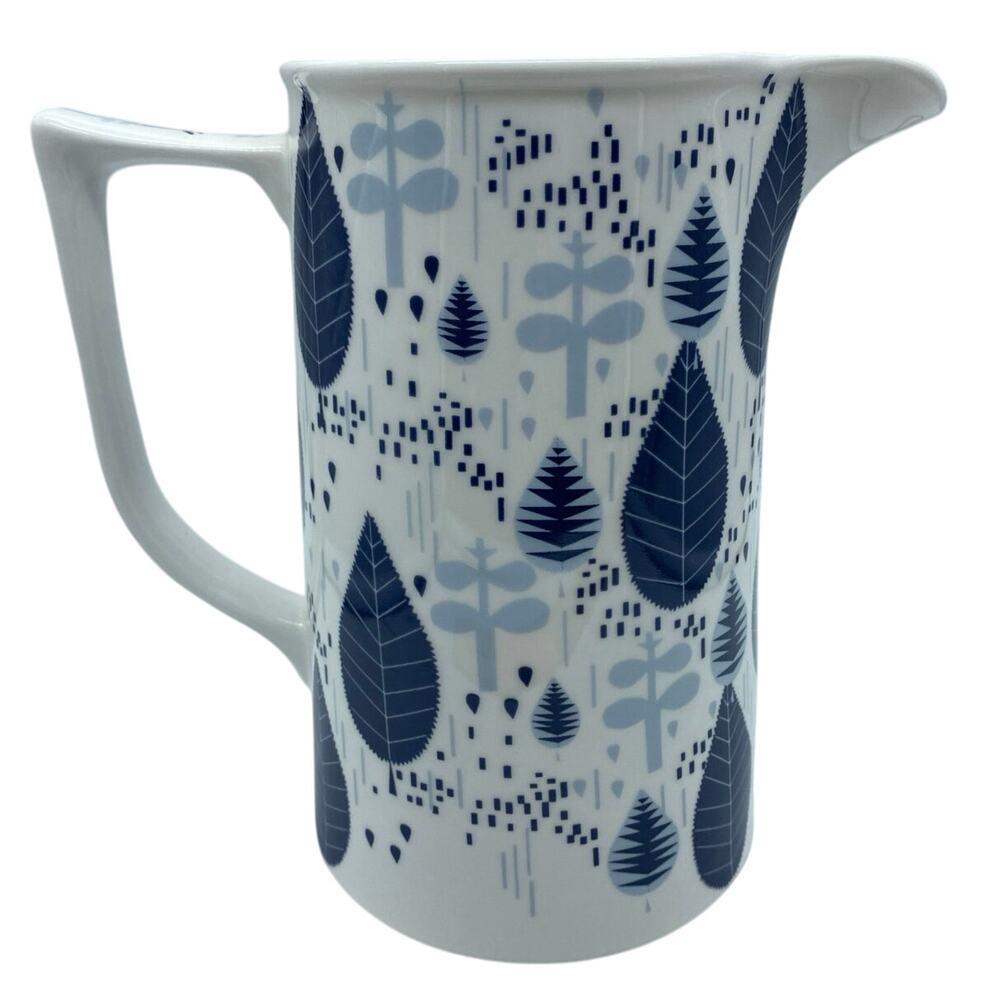Donna Wilson Sprig Blue White Pitcher 2009 Rare Bone china United Kingdom